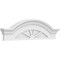 Ekena Millwork Segment Arch W/ Flankers 4 Spoke Architectural Grade PVC Pediment, 34"W x 9-1/2"H x 2-1/2"P PEDPS034X095SGF04 - alternate 1